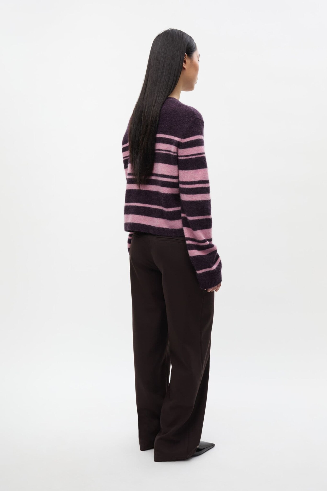 ENVII Enada LS Cardigan Plum Stripes