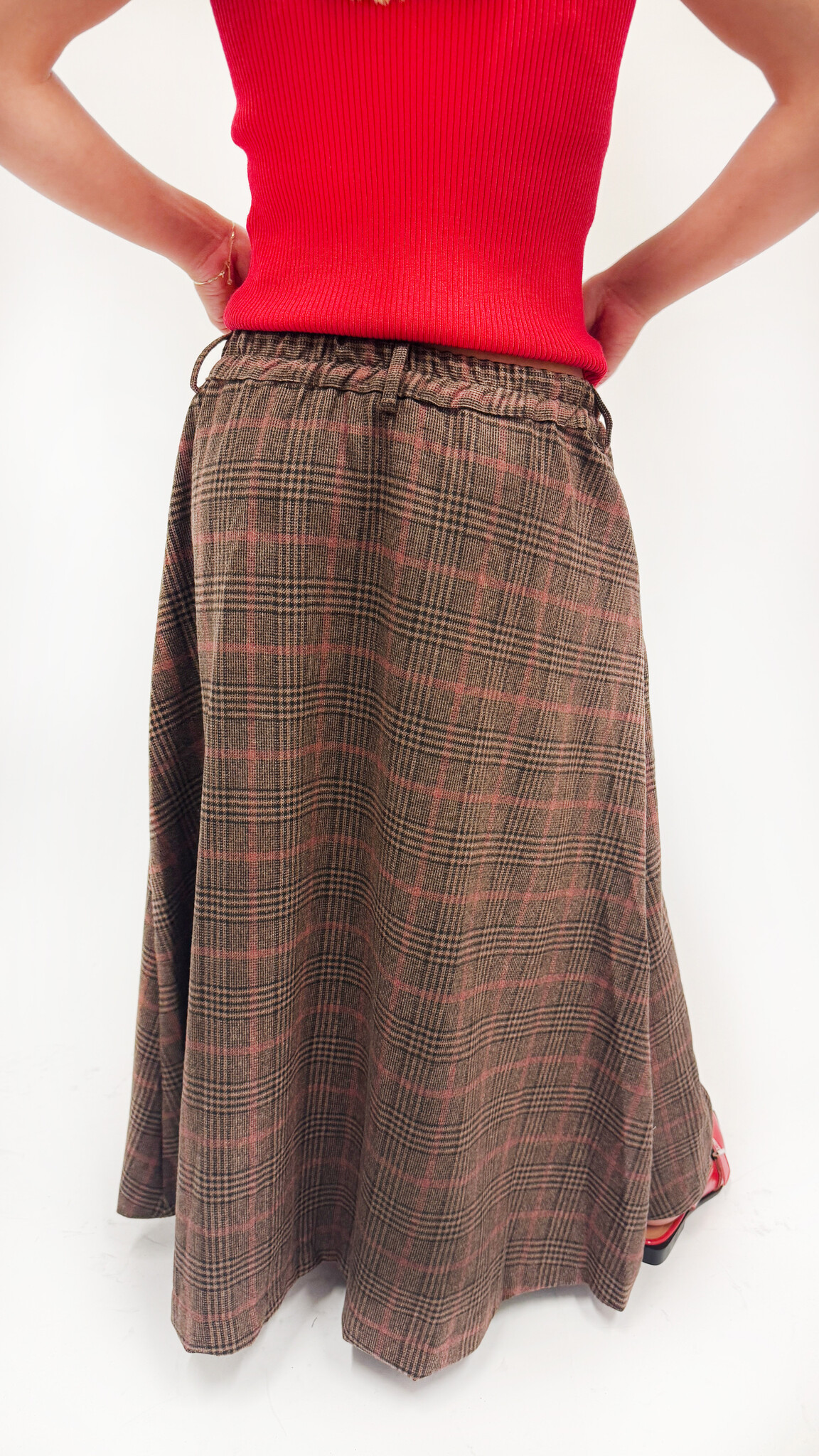 MM Olivia Skirt Checkered Brown TU