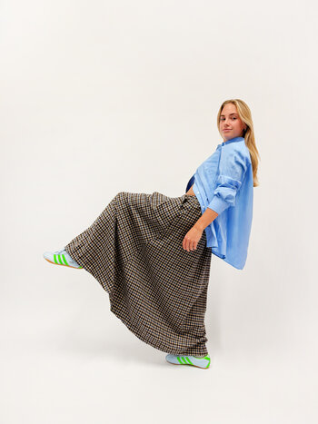 MM Olivia Skirt Checkered Blue Brown TU