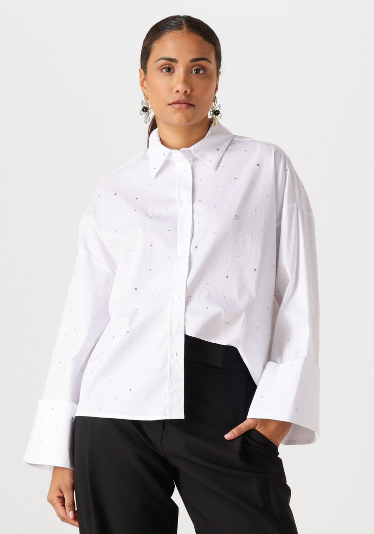 CO'COUTURE LeniCC Wide Cuff Stone Shirt White