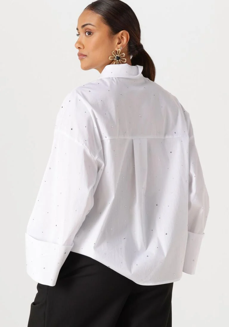 CO'COUTURE LeniCC Wide Cuff Stone Shirt White