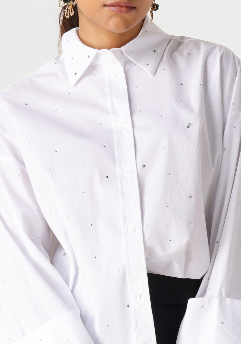 CO'COUTURE LeniCC Wide Cuff Stone Shirt White