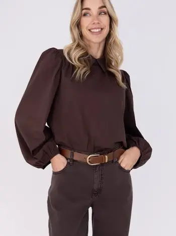 CO'COUTURE SannaCC Drawstring Blouse Dark Brown