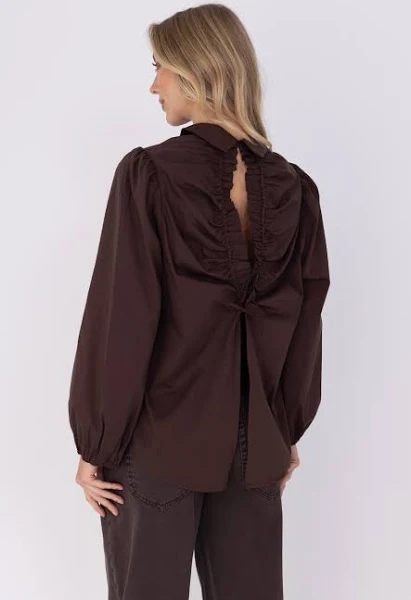 CO'COUTURE SannaCC Drawstring Blouse Dark Brown