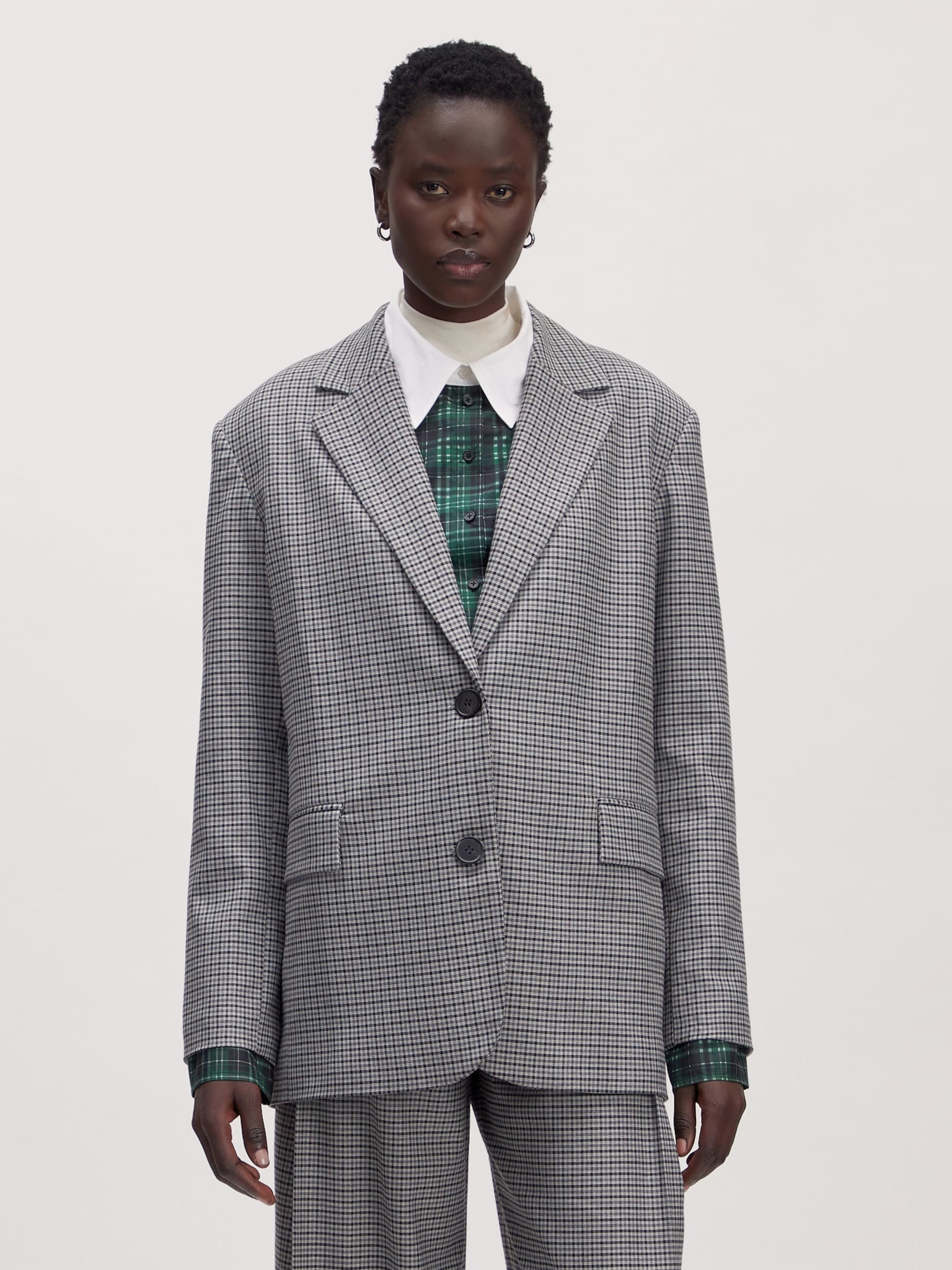 EDITED Kainoa Blazer Grey check Stripes
