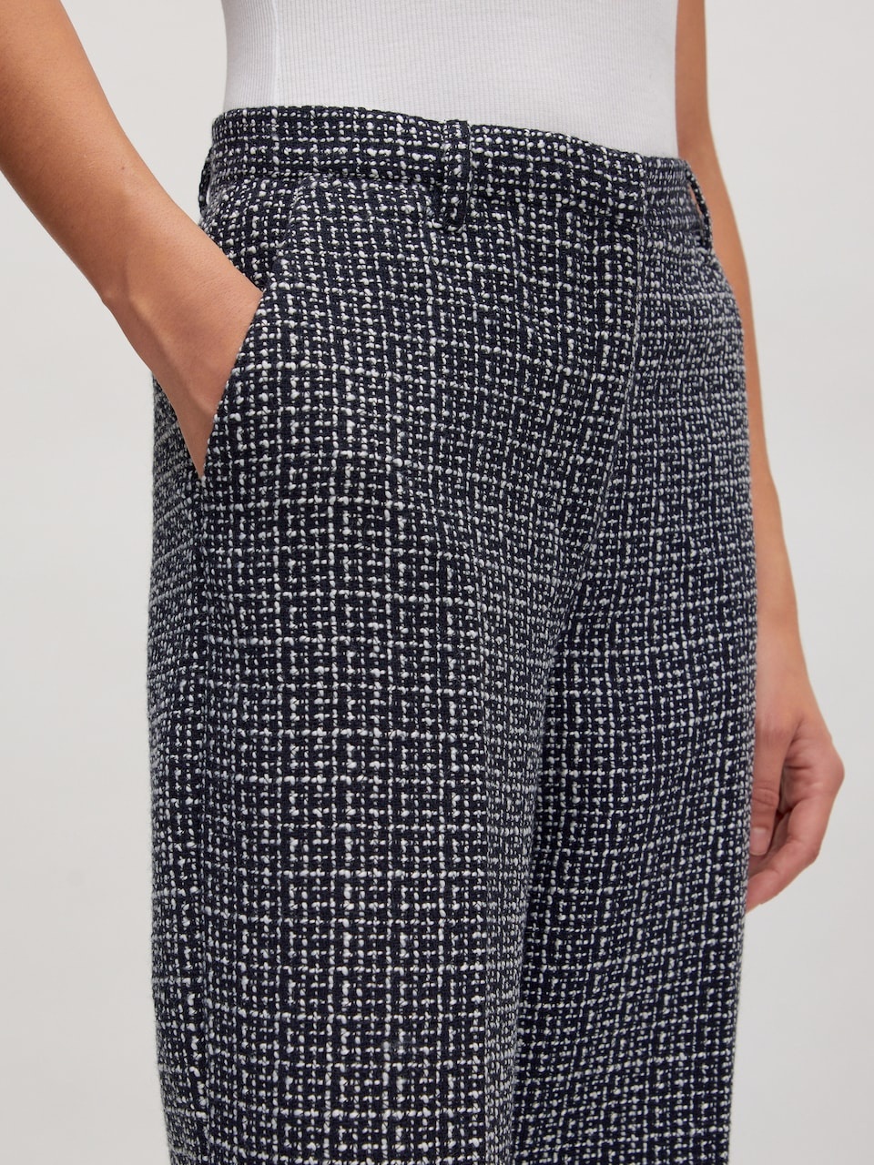 EDITED Nalina Trousers Black White Speckle