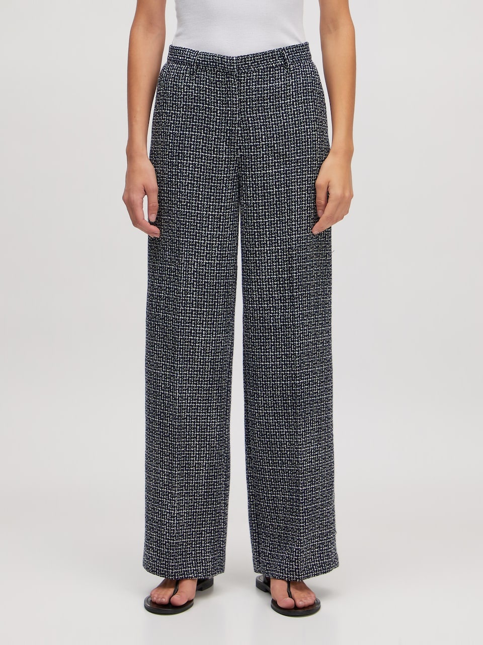 EDITED Nalina Trousers Black White Speckle