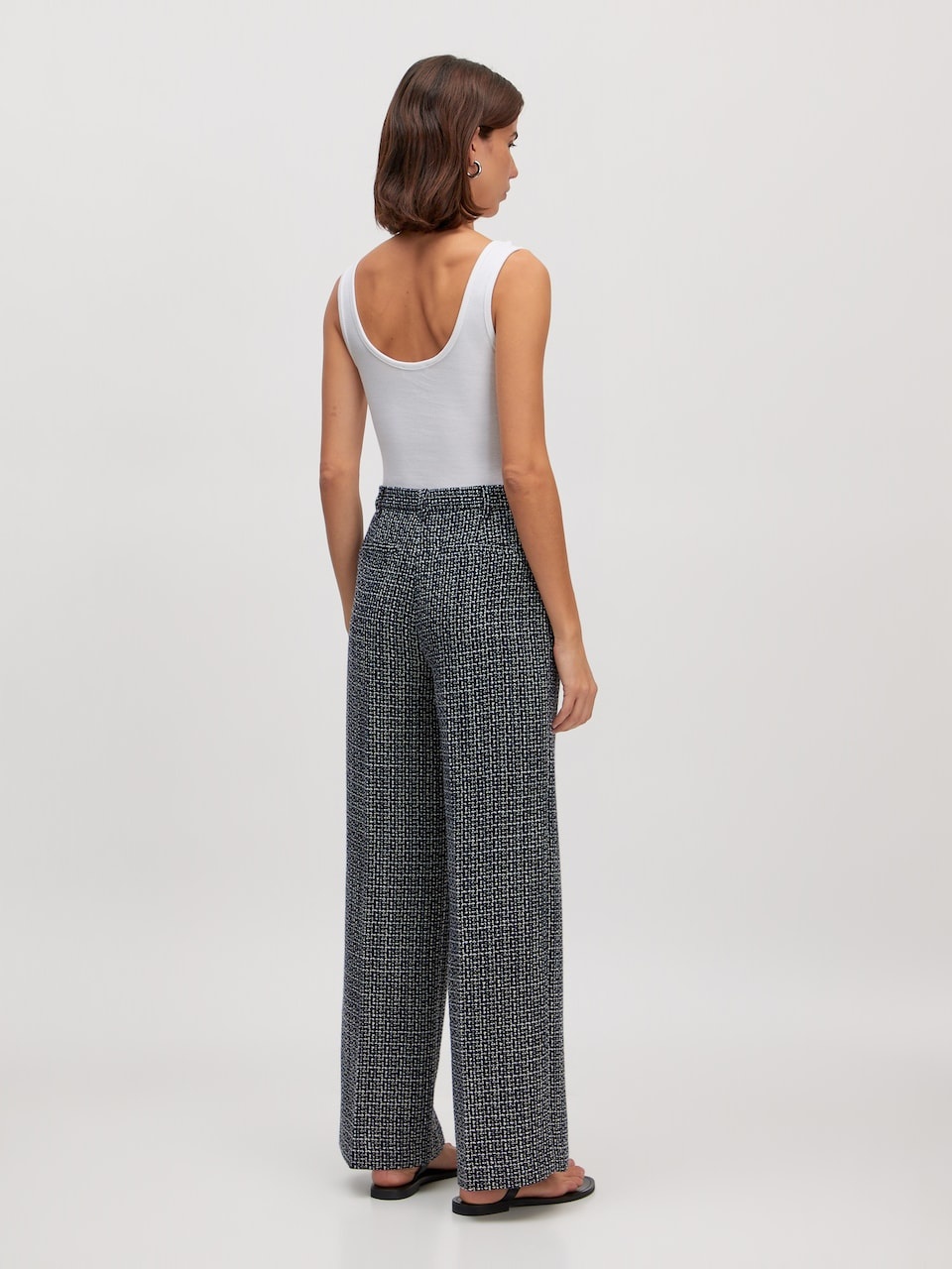 EDITED Nalina Trousers Black White Speckle