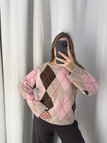 MM Melis Pull Checkered Pink TU