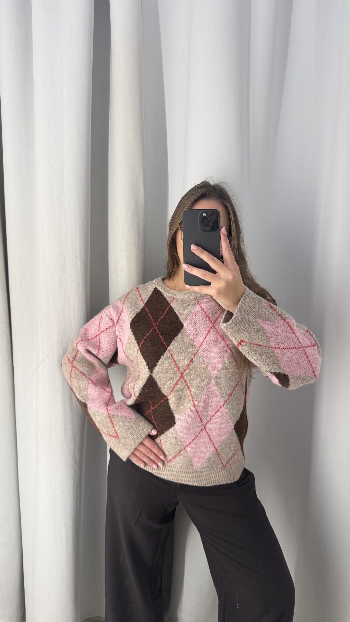 MM Melis Pull Checkered Pink TU