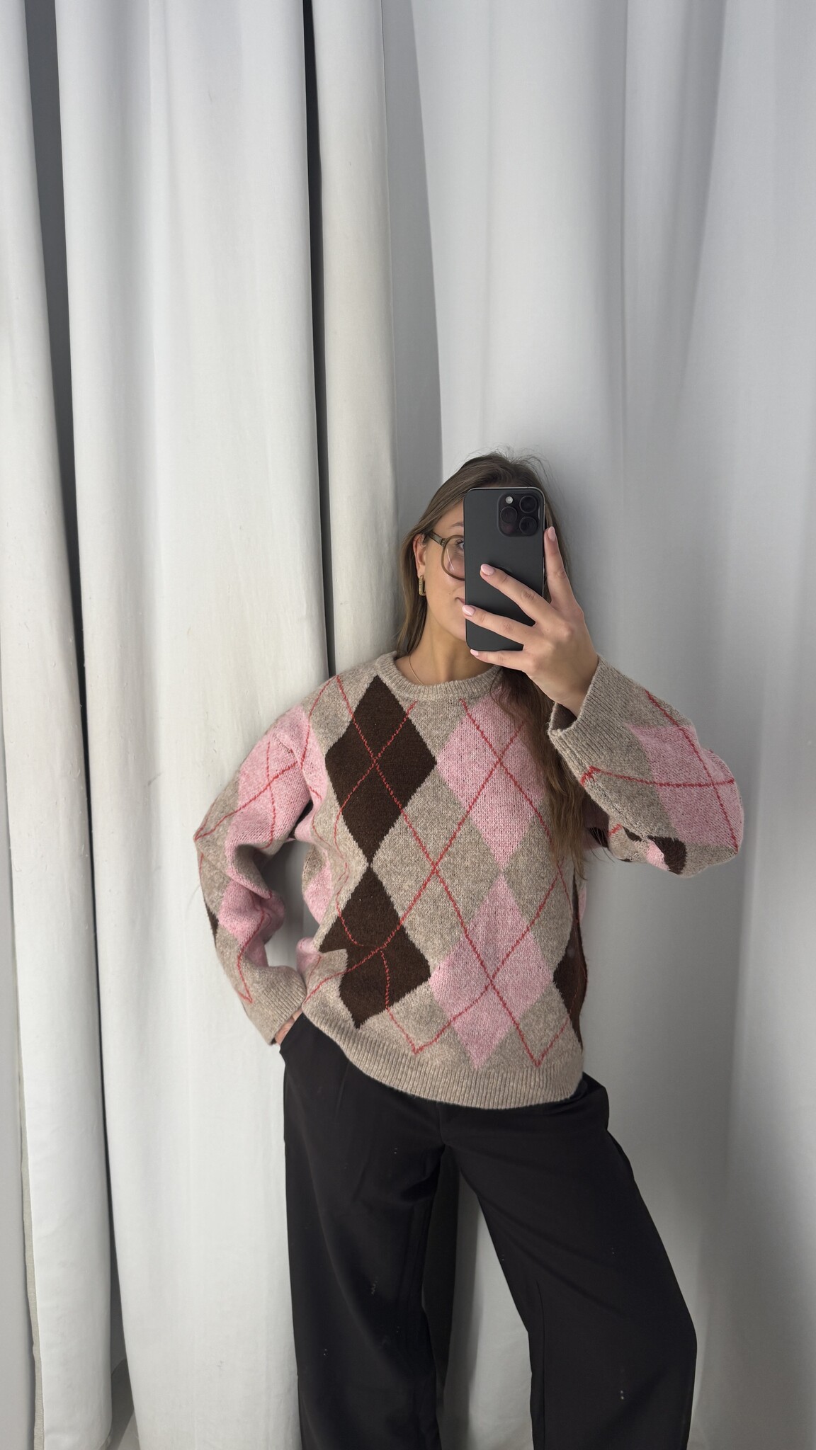 MM Melis Pull Checkered Pink TU