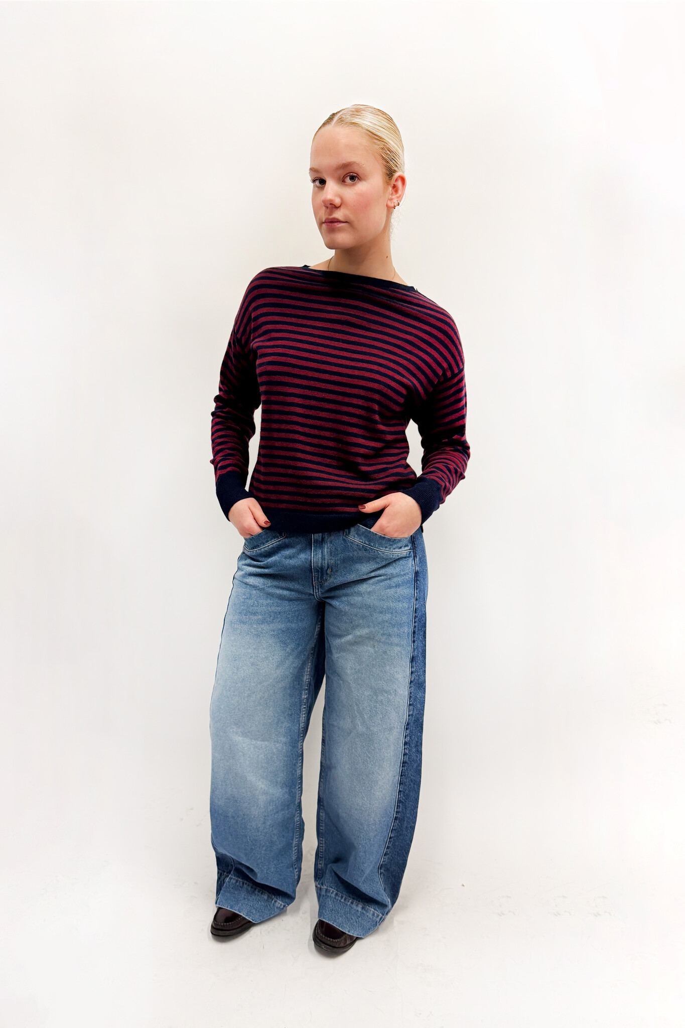 MM Julie Pull Navy Red Stripes TU