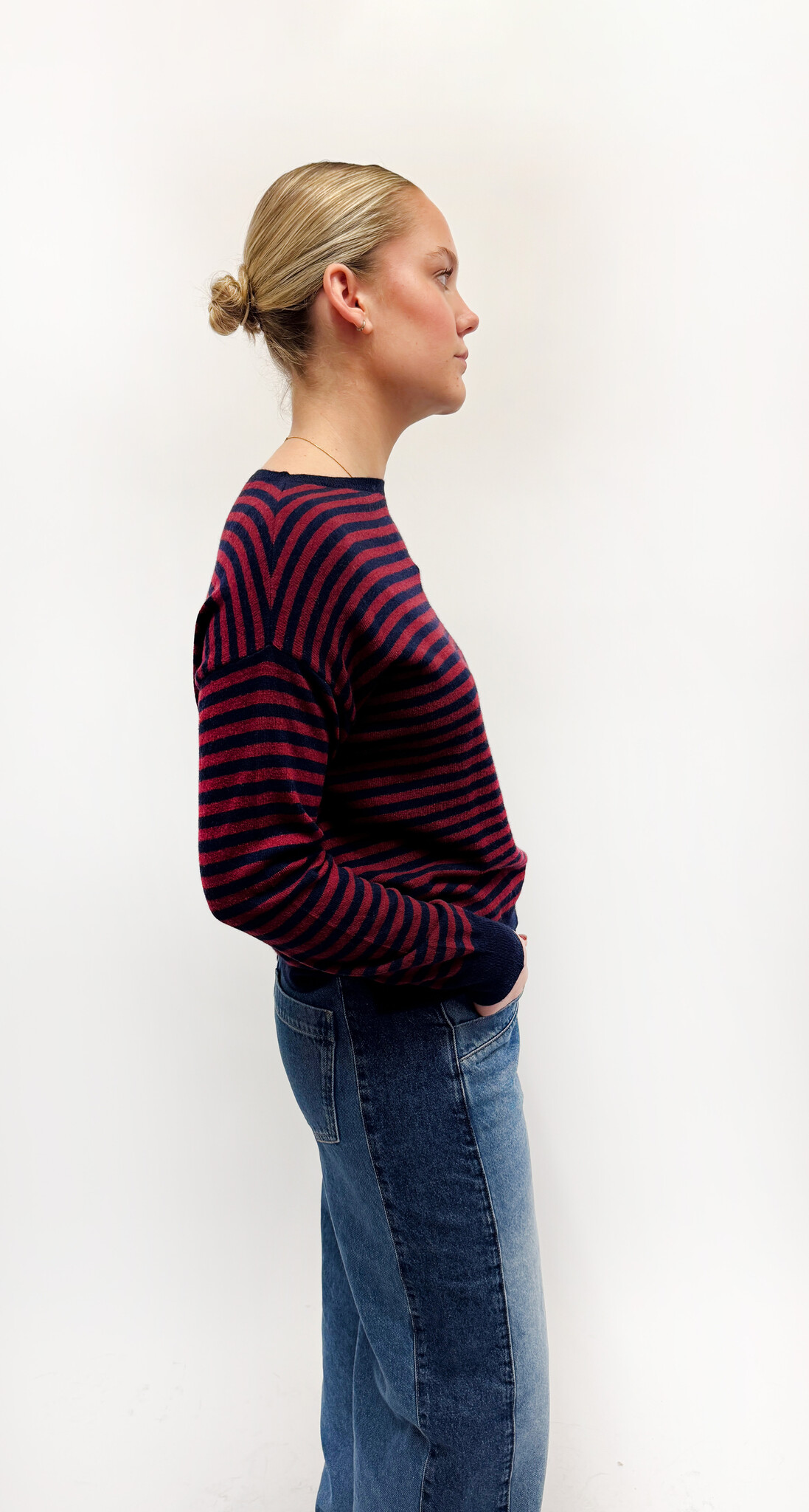 MM Julie Pull Navy Red Stripes TU