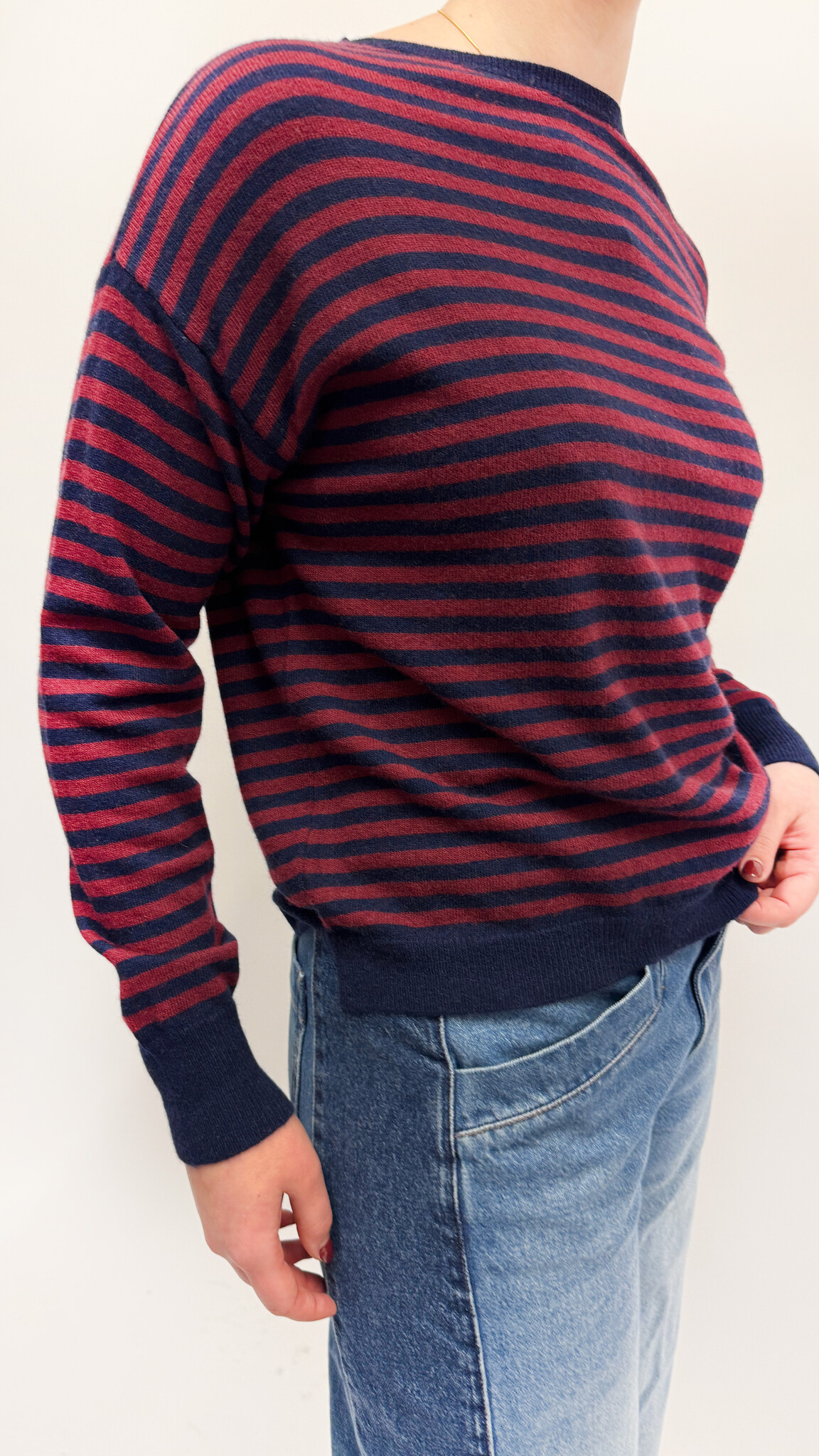 MM Julie Pull Navy Red Stripes TU