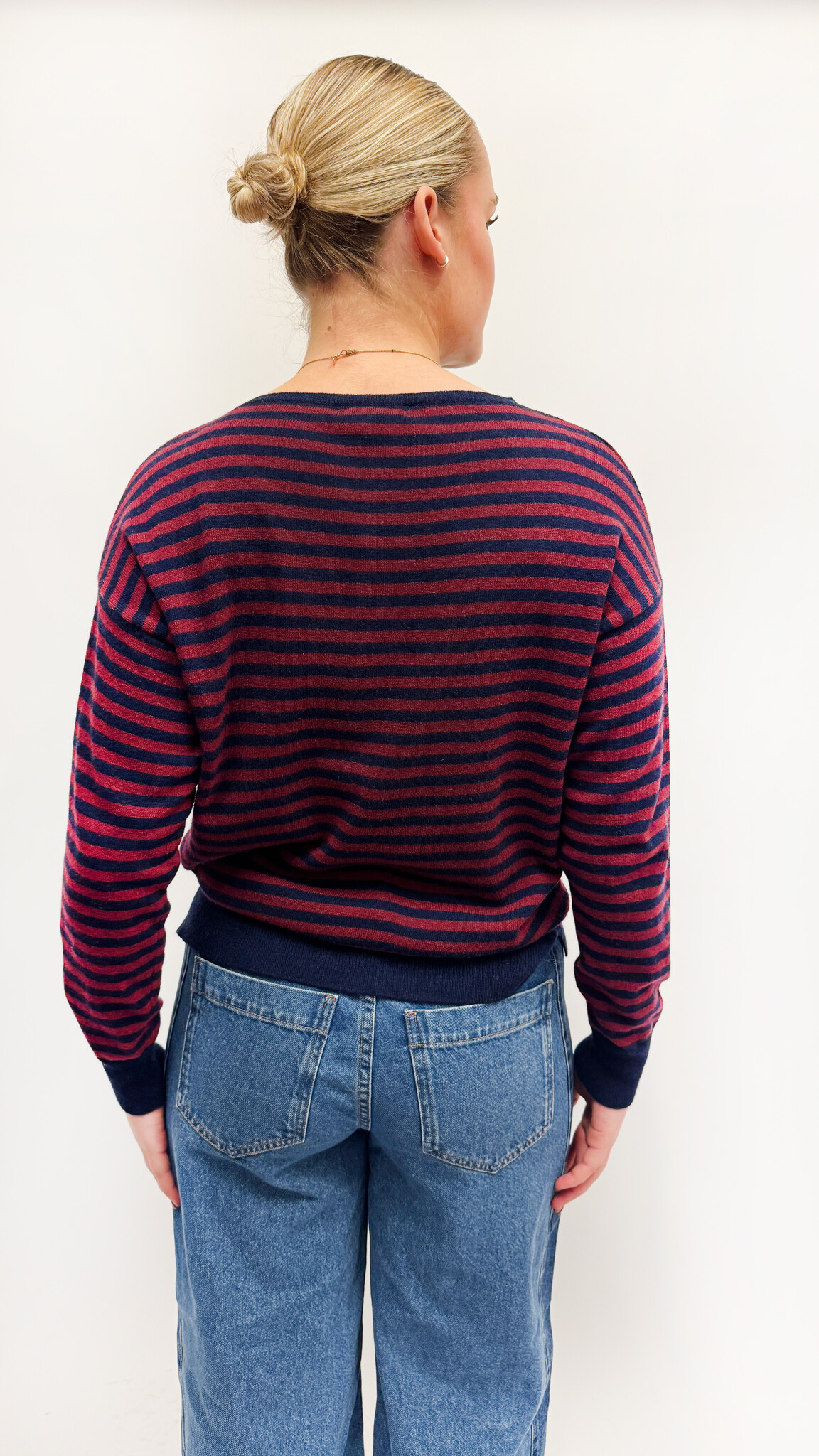MM Julie Pull Navy Red Stripes TU
