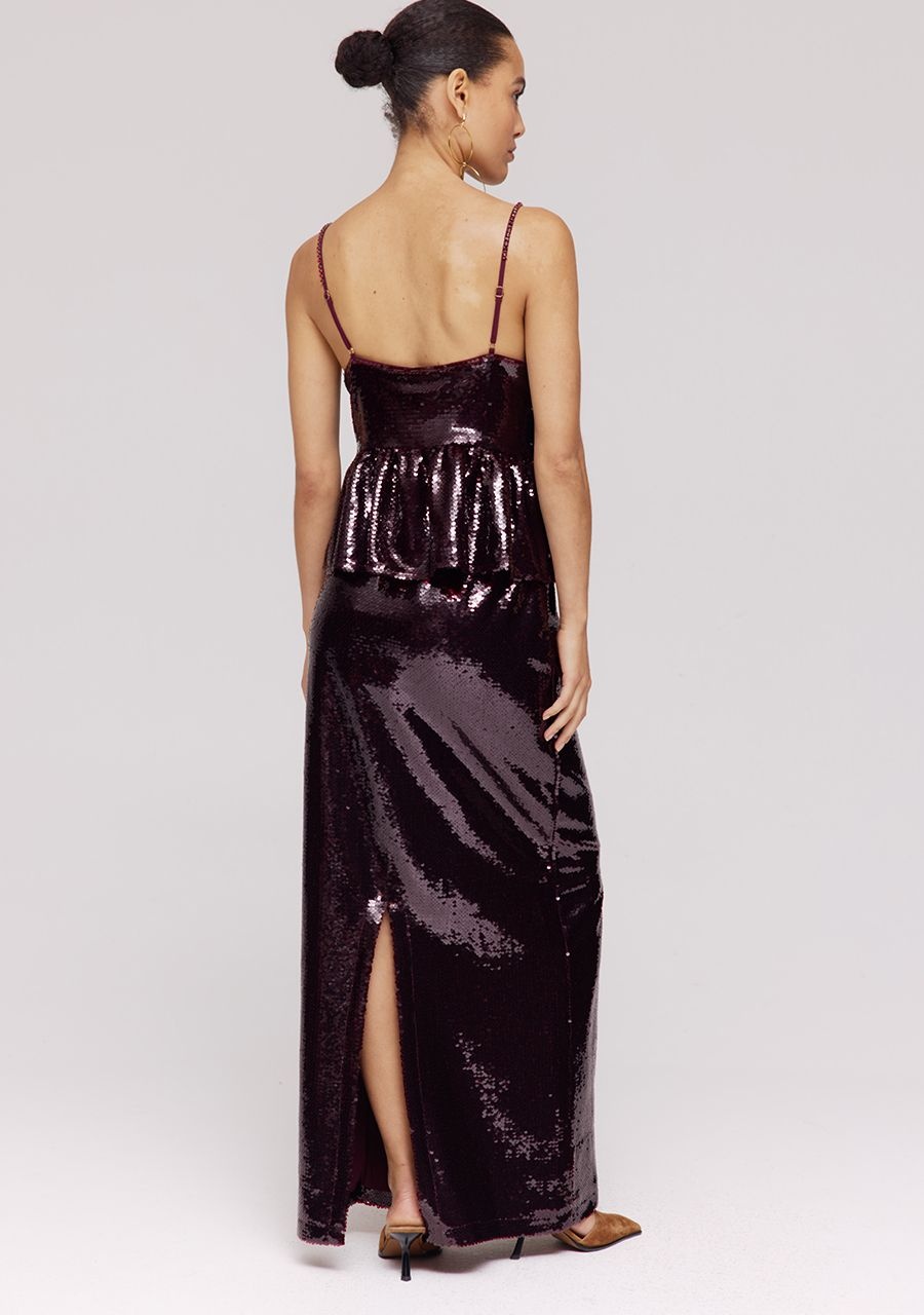 HARPER & YVE Leny Skirt Burgundy Glitter