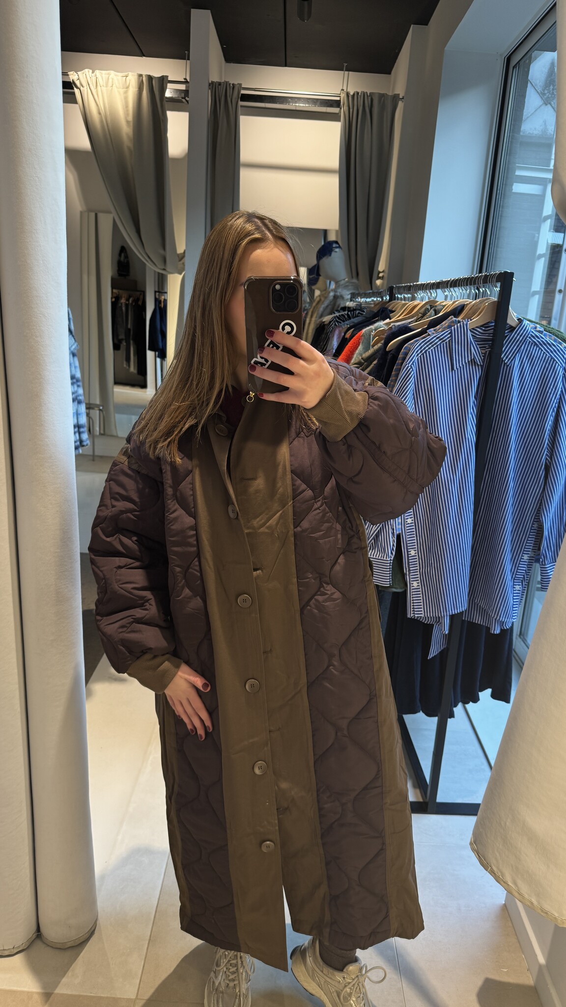 MM Copy of Penny Long Jacket Khaki TU