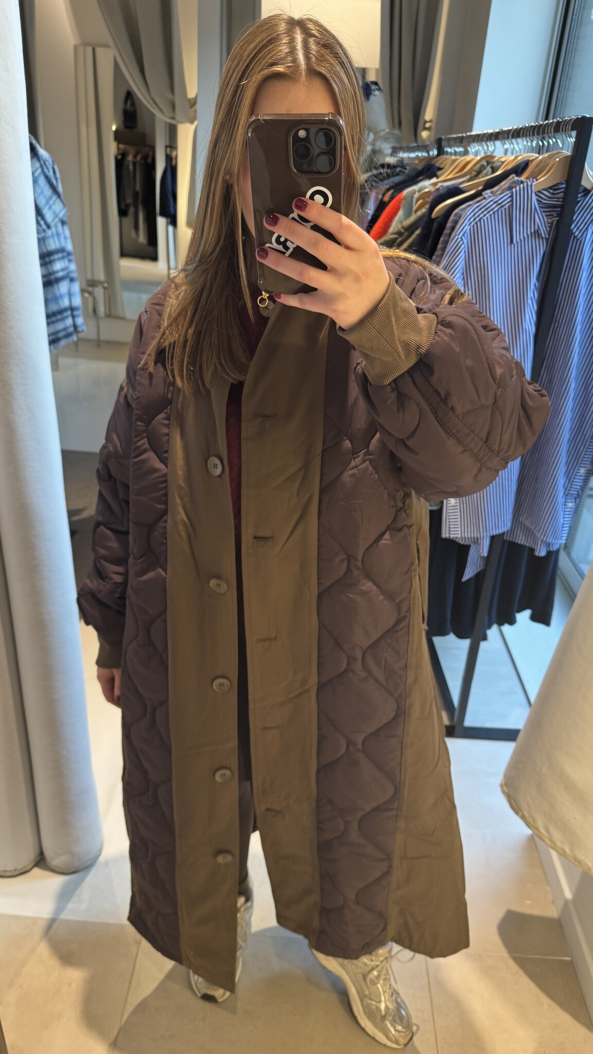 MM Copy of Penny Long Jacket Khaki TU