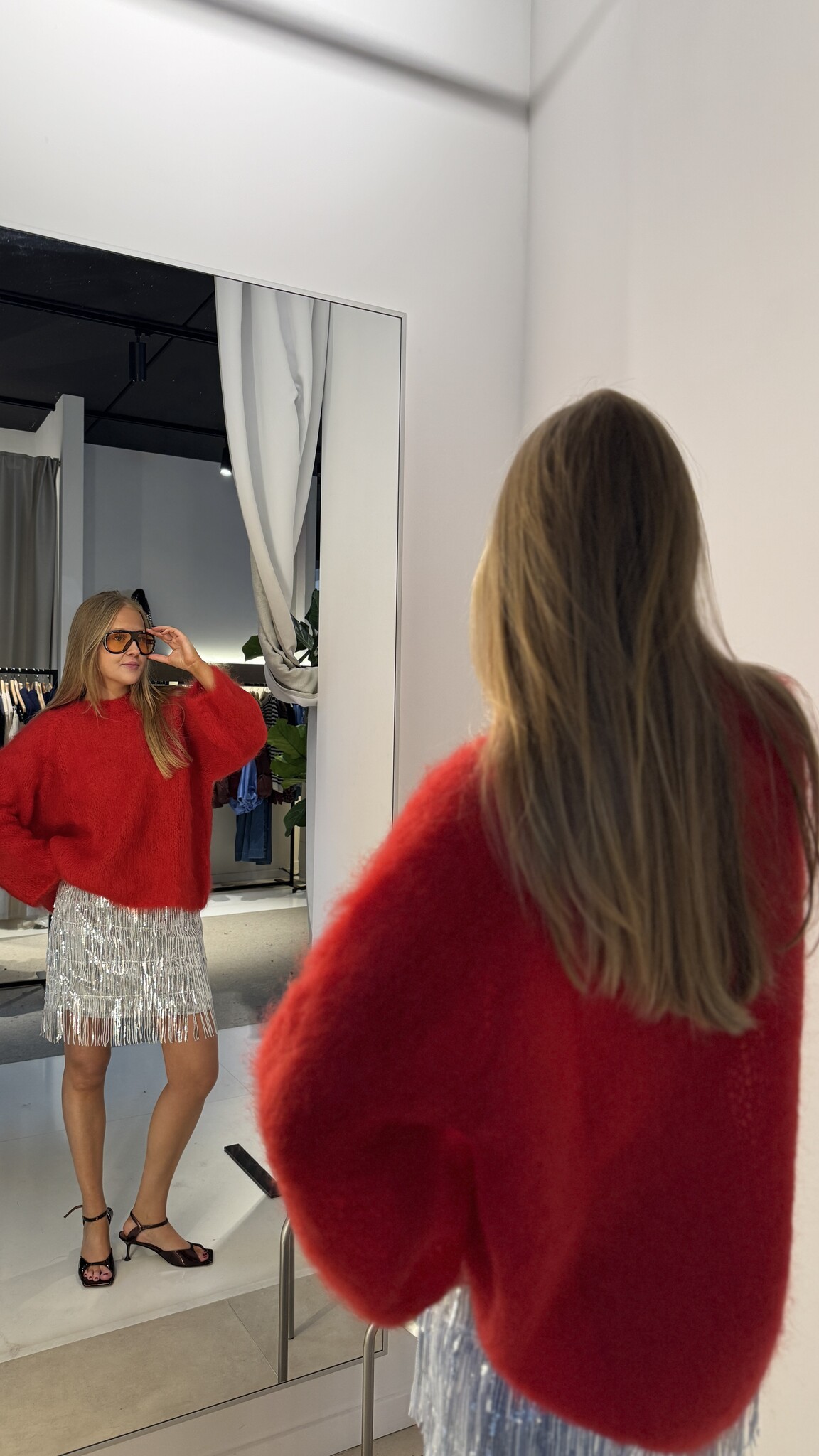 MM Anna Mohair Sweater Fire Red