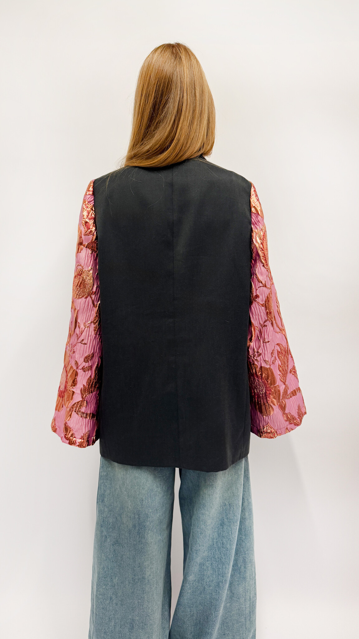 REBELLE Kimono Blazer Navy Pink S/M