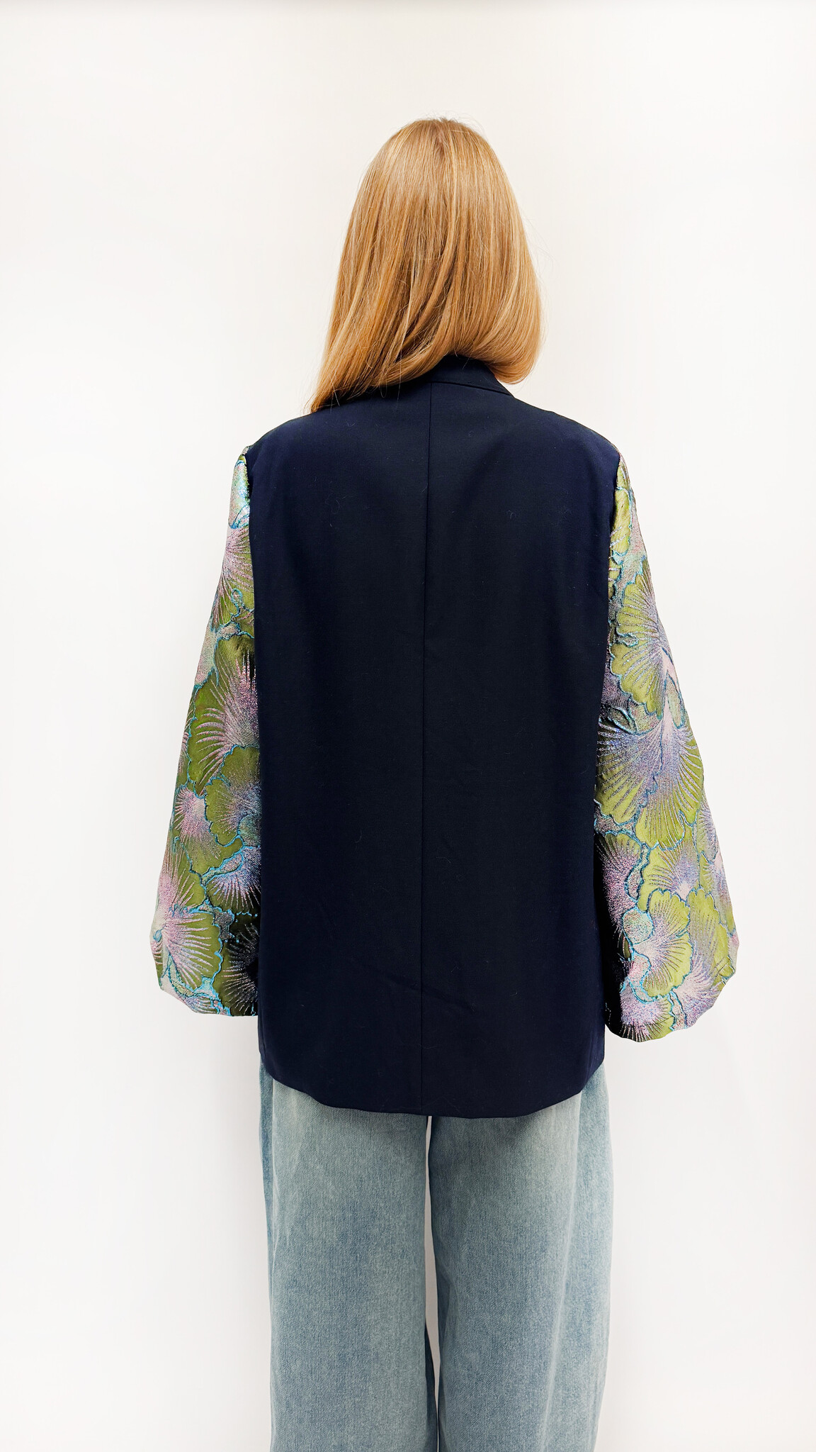 REBELLE Kimono Blazer Navy Green M/L