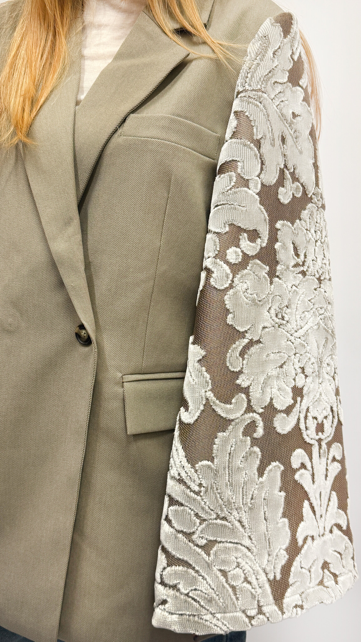 REBELLE Kimono Blazer Grey Flowers Dries Van Noten M/L