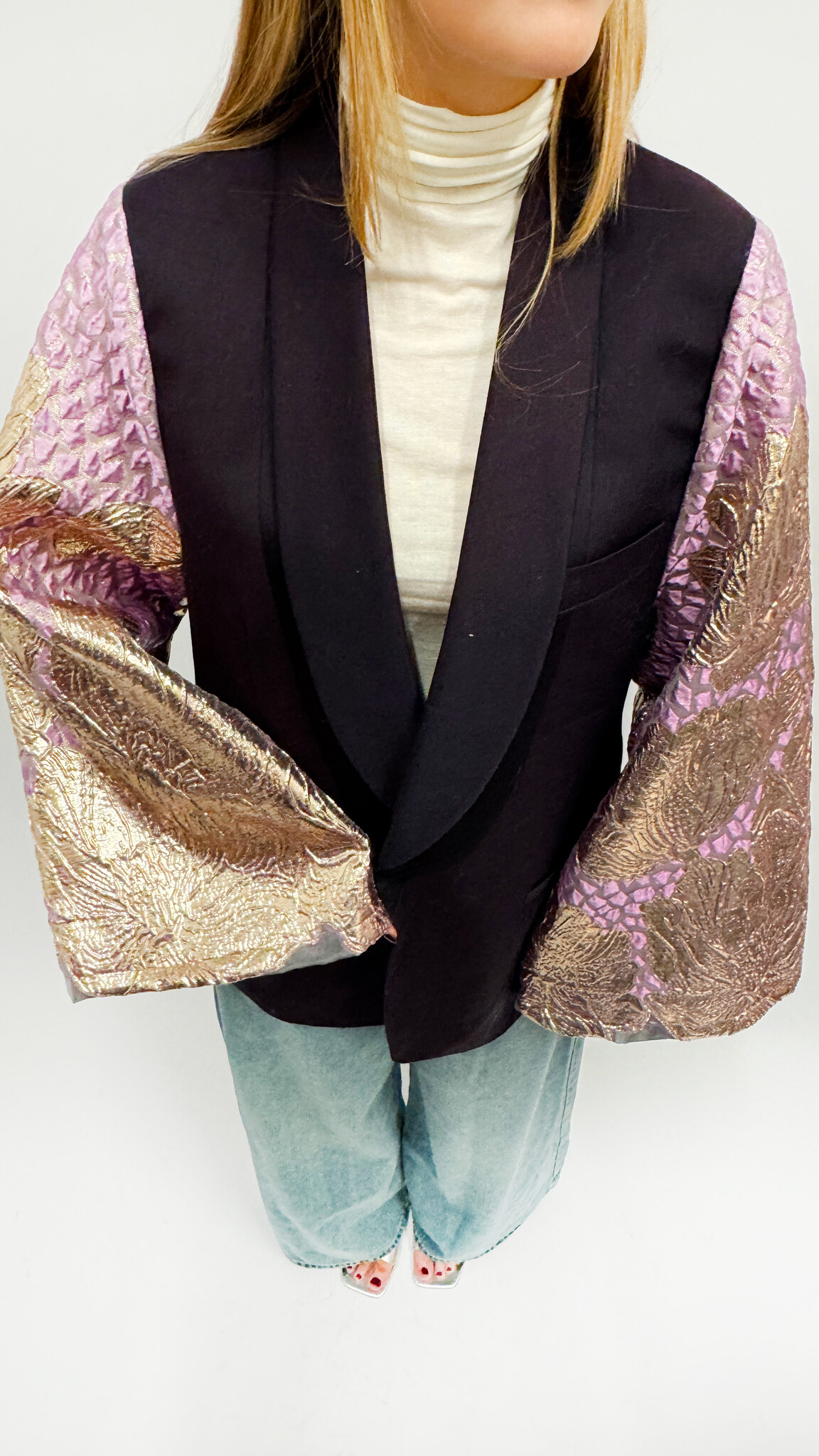 REBELLE Kimono Blazer Aubergine Pink M/L