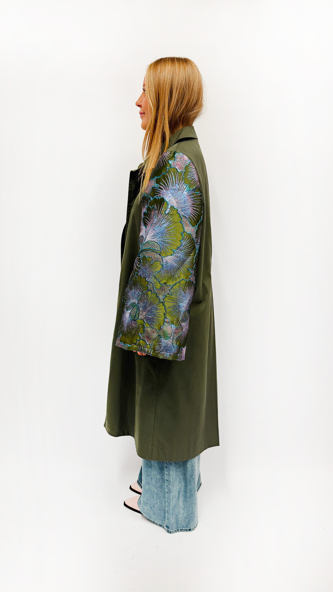 REBELLE Kimono Trenchcoat Khaki Purple S/M