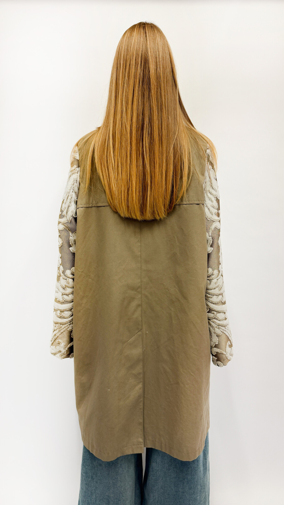 REBELLE Kimono Trenchcoat Grey Flowers Dries Van Noten  S/M