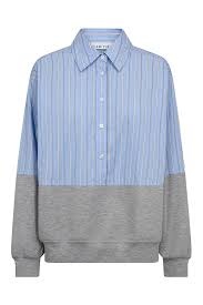 L'AMITIE Sweat Mix Blue Stripes Shirt Grey