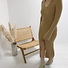 Luna Button V-Neck Knit Dress Camel Luna Button V-Neck Knit Dress Camel