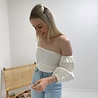 Elle Bardot Puff Sleeve Blouse- Cream Elle Bardot Puff Sleeve Blouse- Cream