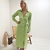 Ronnie Satin Wrap Dress Apple Green Ronnie Satin Wrap Dress Apple Green