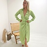 Ronnie Satin Wrap Dress Apple Green Ronnie Satin Wrap Dress Apple Green
