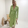Ronnie Satin Wrap Dress Apple Green Ronnie Satin Wrap Dress Apple Green