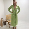Ronnie Satin Wrap Dress Apple Green Ronnie Satin Wrap Dress Apple Green