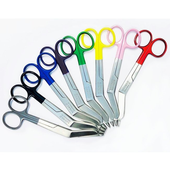 Satillo Verbandschaar gekleurd handvat – 14 cm, A+ kwaliteit, diverse kleuren, optioneel met gravering