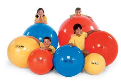Zitbal en fitnessball - gymball gekleurd