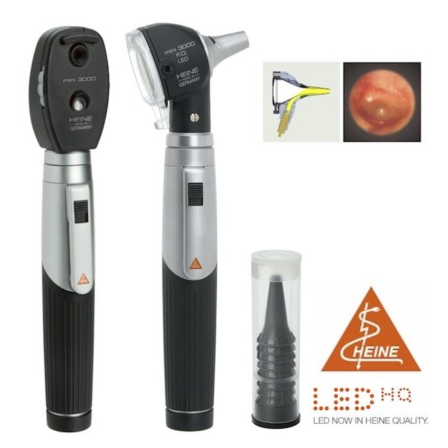 Heine Heine Mini 3000 F.O. LED oog/oorset - Met 2 handvatten - In hardcase