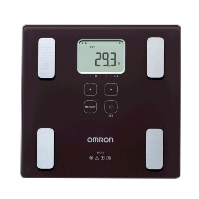 Omron Omron HBF-214 - Digitale Weegschaal met Vier-Sensoren Techniek, Lichaamsvetmeting en BMI-berekening tot 150 kg