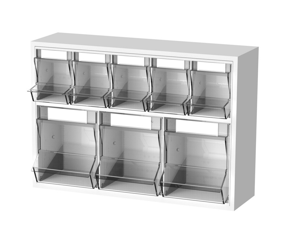 Injectiespuiten en naalden dispenser PicBox met kunststof behuizing