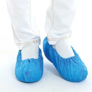 Plastic Overschoenen Blauw CPE 40µ Geruwd - waterdicht