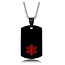MediSieraad Dog Tag – Zwart - Gepersonaliseerde Medische Halsketting met Gravering – ICE/SOS Identificatie
