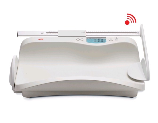 Seca Seca 376 Digitale Babyweegschaal met Extra Grote Schelpvormige Schaal, Dempingfunctie, HOLD Knop en Draadloze Gegevensoverdracht tot 20 kg