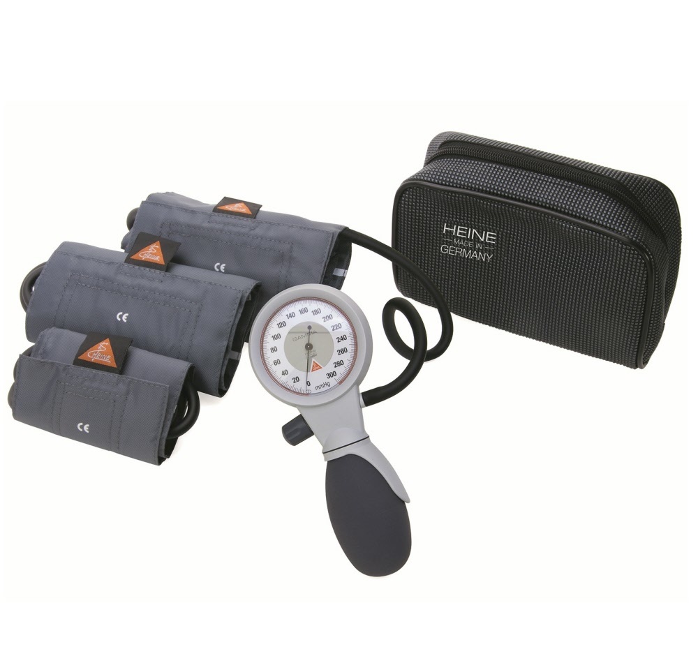 Heine Bloeddrukmeter GAMMA G5 schroefventiel, compleet met 3 manchetten in etui