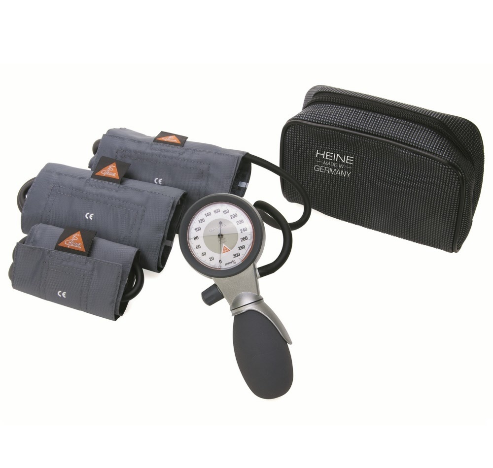 Heine Bloeddrukmeter GAMMA G7 schroefventiel, compleet met 3 manchetten in etui