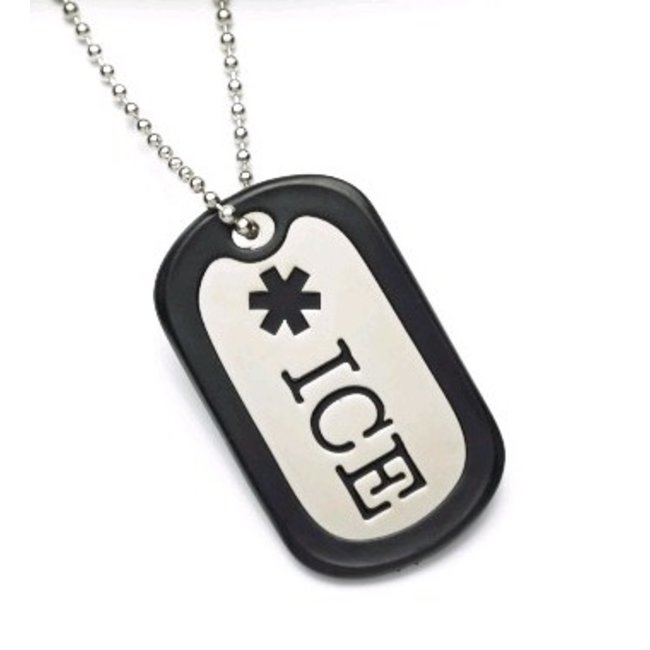 Medi Sieraad Dog tag *ICE halsketting - Incl. Gravering