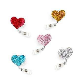 Badgehouder Glitter Heart