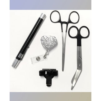 I love Black set: verbandschaar, kocher, penlight, penhouder + badgehouder