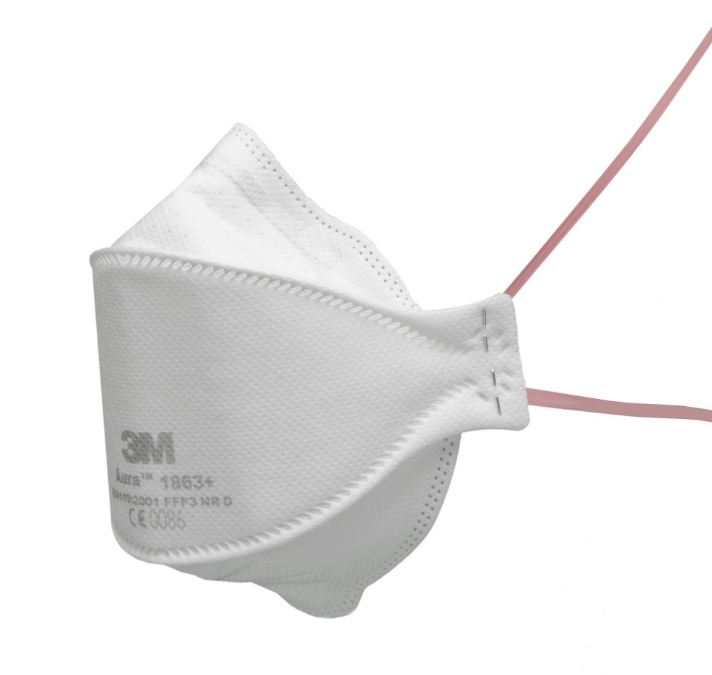 3M FFP3 Mondmasker | Zonder uitademventiel | Type 1863+ | 3M | Per stuk
